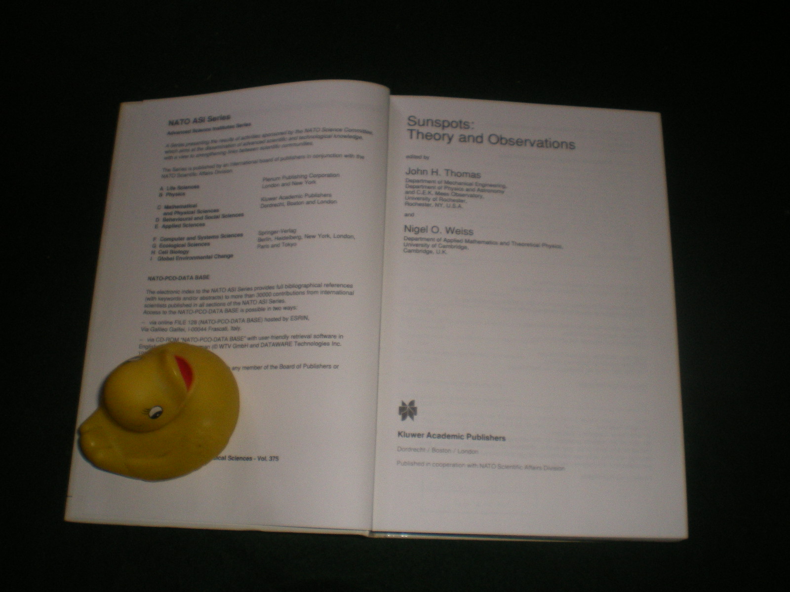 Sunspots: Theory And Observation (1st edition) by John H. Thomas and Nigel O. Weiss. Kluwer Academic Publishers, 1992. - Image 3