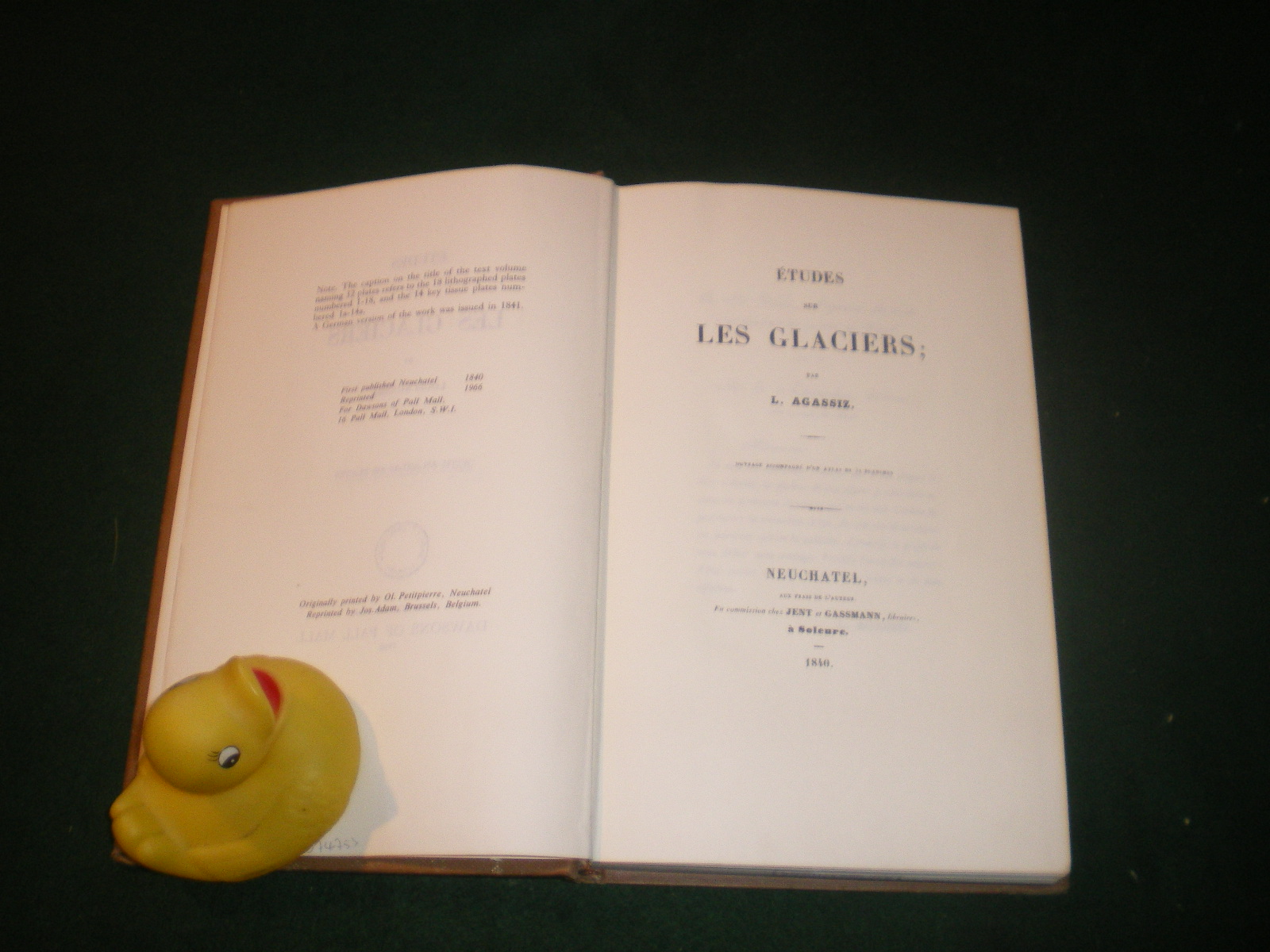 Etudes Sur Les Glaciers by L. Agassiz. Joss Adam, 1966. - Image 2