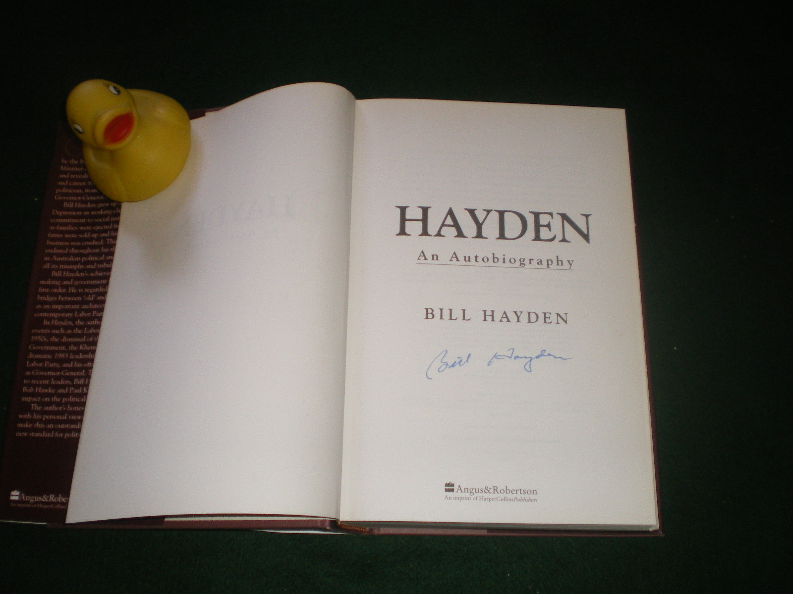 Hayden (1st edition; signed) by Bill Hayden. Angus and Robertson, 1996. - Image 3