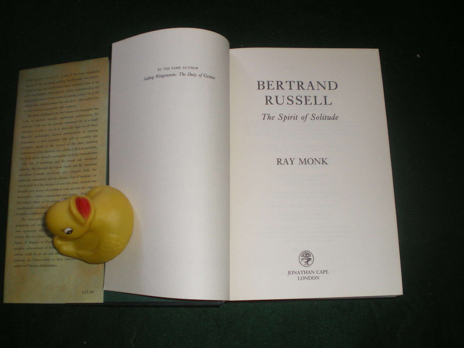 Bertrand Russell: The Spirit Of Solitude (1st edition) by Ray Monk. Jonathan Cape, 1996 - Image 2