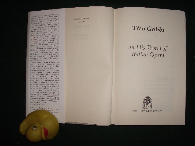 Tito Gobbi On His World Of Italian Opera (1st edition) by Tito Gobbi. Hamish Hamilton, 1984 - Image 5