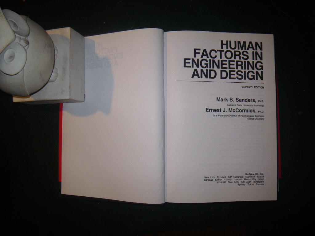 Human Factors In Engineering And Design by Mark S. Sanders and Ernest J. McCormick. McGraw-Hill, 1983 - Image 5