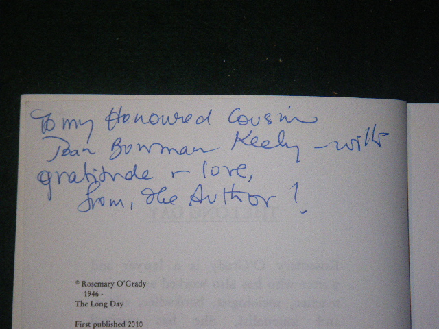 The Long Day (1st edition; signed) by Rosemary O'Grady. Rosemary O'Grady, 2010 - Image 4