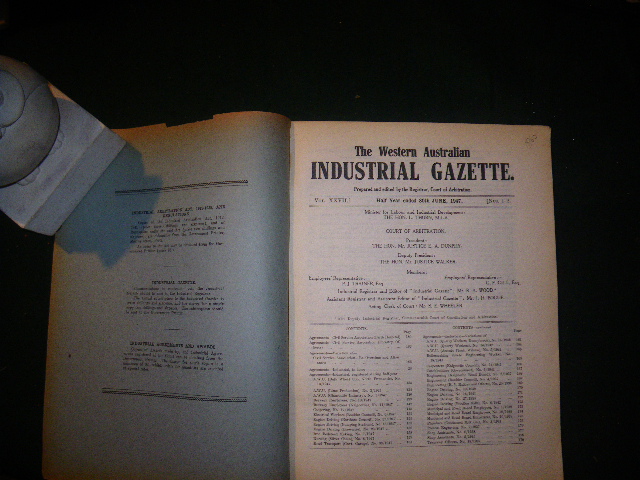 The Western Australian Industrial Gazette Vol XXVII Nos1-2 (1st edition) Department of Labour, Western Australia 30 June, 1947 - Image 3