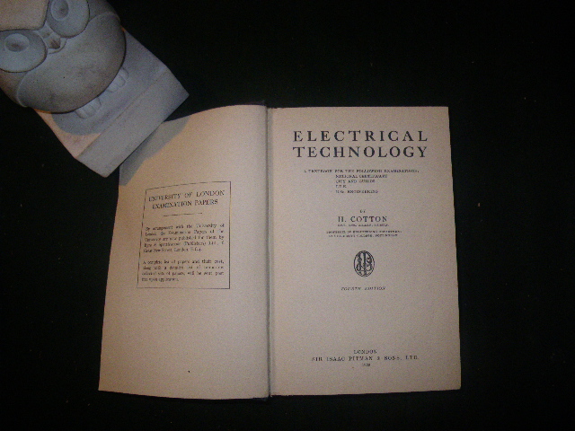 Electrical Technology by H. Cotton. Sir Isaac Pitman and Sons, 1939 - Image 5