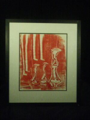 The Red Story by Diana Bonjolo. Distressed ink on paper.
